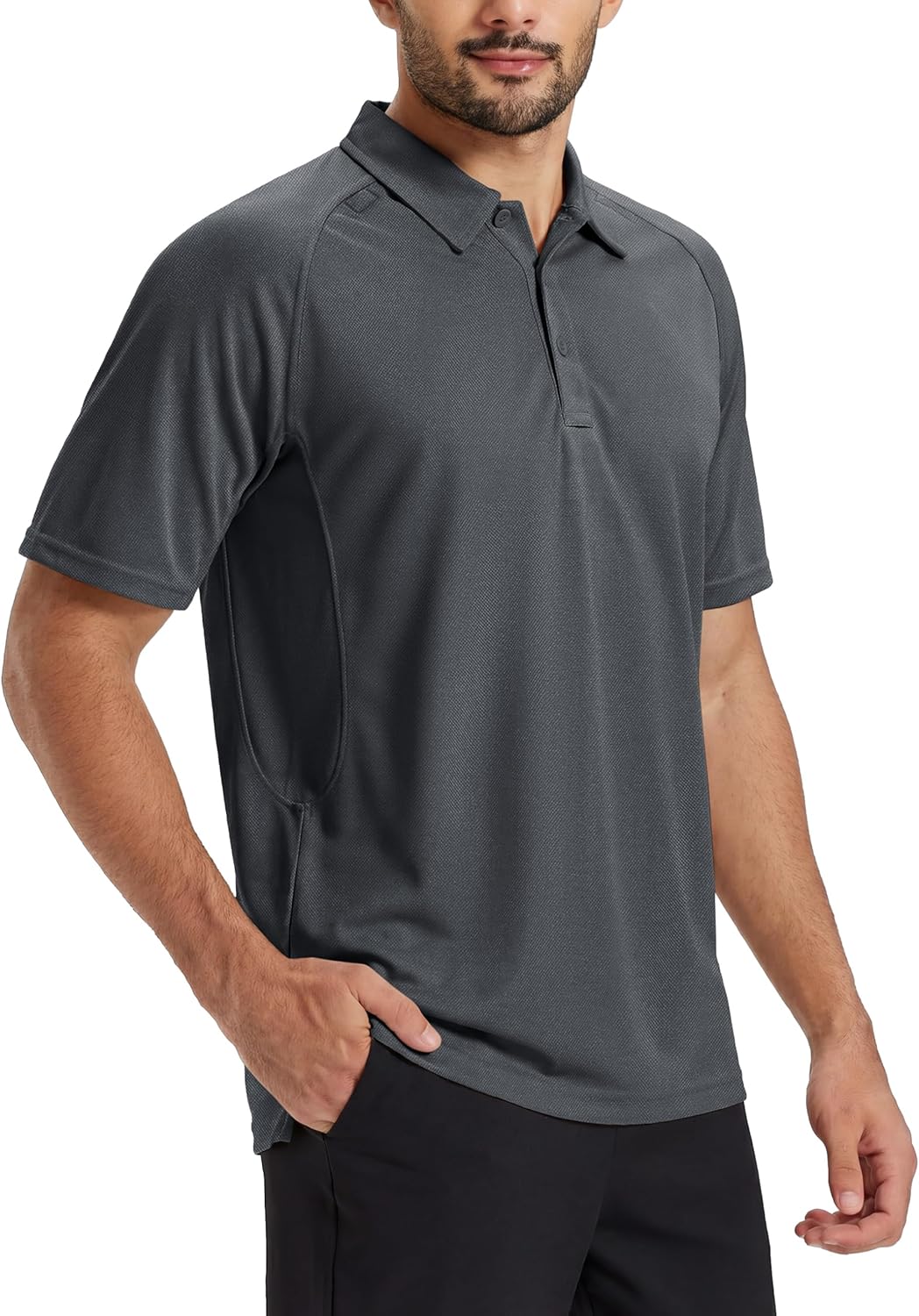 TACVASEN Men's Polo Shirt - Short Sleeve Dry Fit Collared Golf Shirt | UPF 50+ Performance Athletic Wear