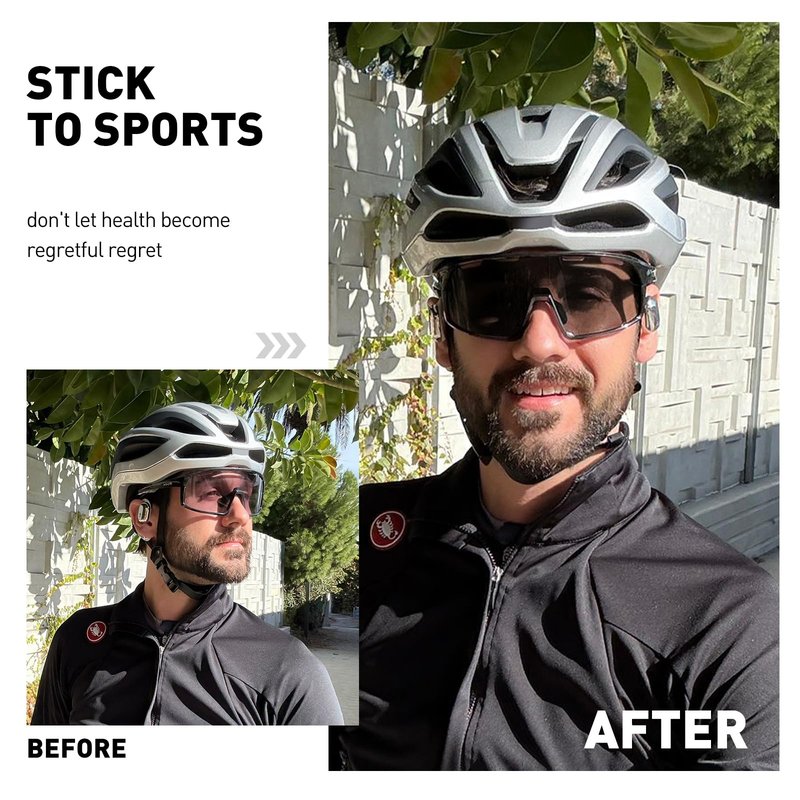 SCVCN Photochromic Cycling Glasses Sports Sunglasses Clear Men Women Bicycle MTB UV400 Protection Running Mountain Bike Baseball Biking Goggles Riding BMX Fishing Riding Golf Driving Softball 01