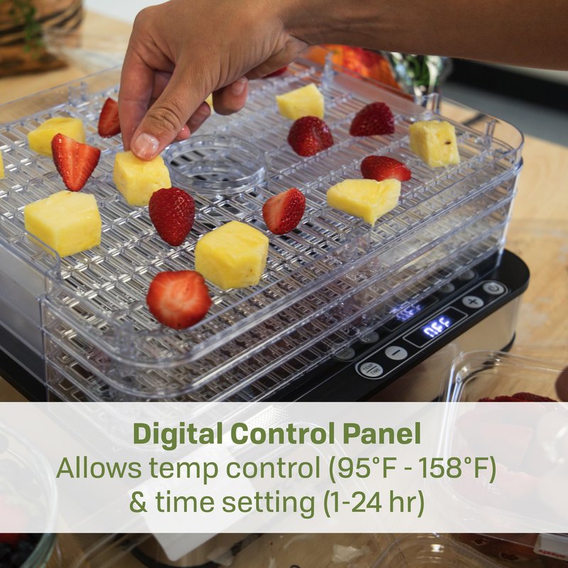 NESCO FD-5TC Snackmaster Food Dehydrator – 5 BPA-Free Trays, Adjustable Temp Control, Compact Design for Jerky, Fruit, Herbs, Pet Treats, 420W
