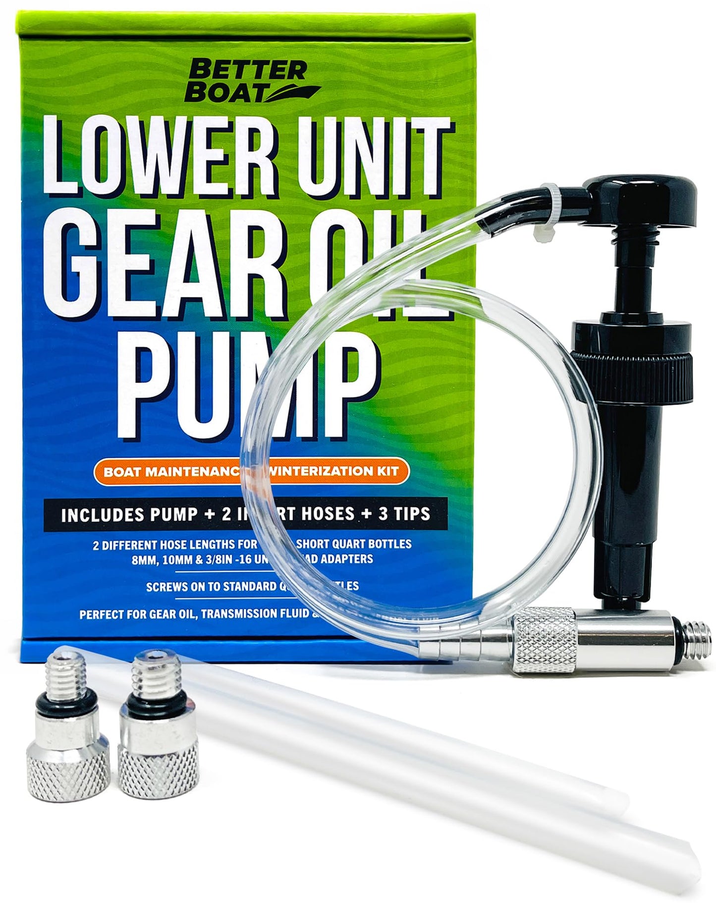 Lower Unit Gear Oil Pump, Quart Bottle Lube Transfer, Marine Transmission Fluid, Rear Differential Service, Boat Winterizing Kit