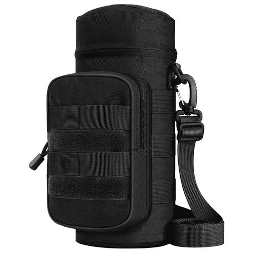 IronSeals Tactical Molle Water Bottle Holder Pouch Hydration Carrier Bag with Detachable Shoulder Strap