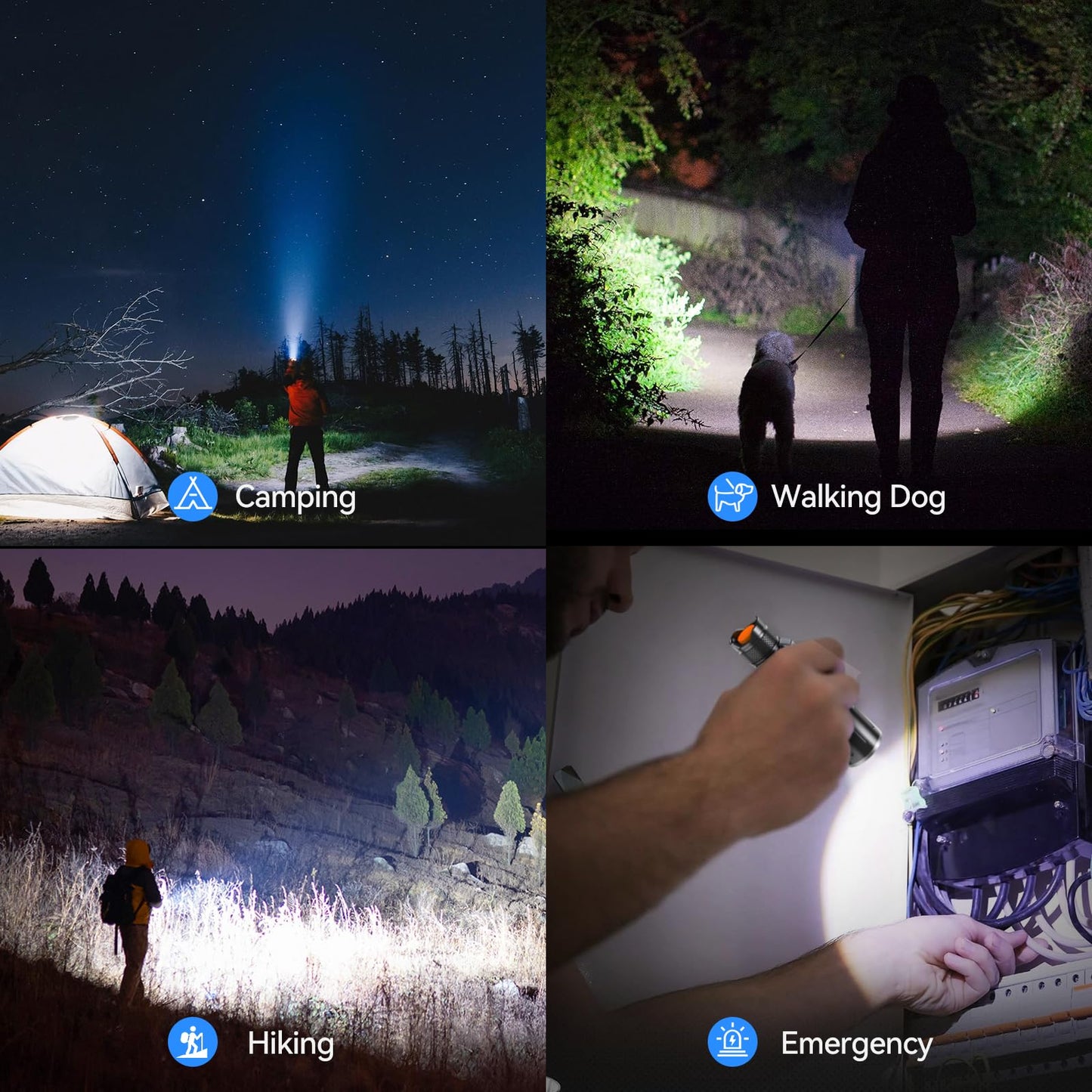 LETMY LED Flashlight 2 Pack - Super Bright Tactical Flashlights High Lumens - Zoomable, 5 Modes Flash Light, Waterproof Powerful Flashlights for Hurricane Home Emergency Camping Outdoor
