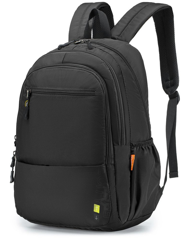 Nixjoro Personal Item Bag 17x10x9 Travel Backpack Carry On Flight Approved Ryanair 40x20x25cm Lightweight Waterproof Causal Bookbag for College, Travel (Black)