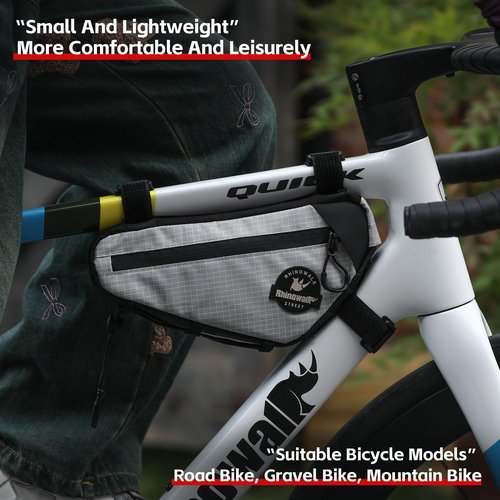 Rhinowalk Bike Frame Bag Waterproof Bike Triangle Bag Bicycle Pouch Professional Cycling Accessories-White