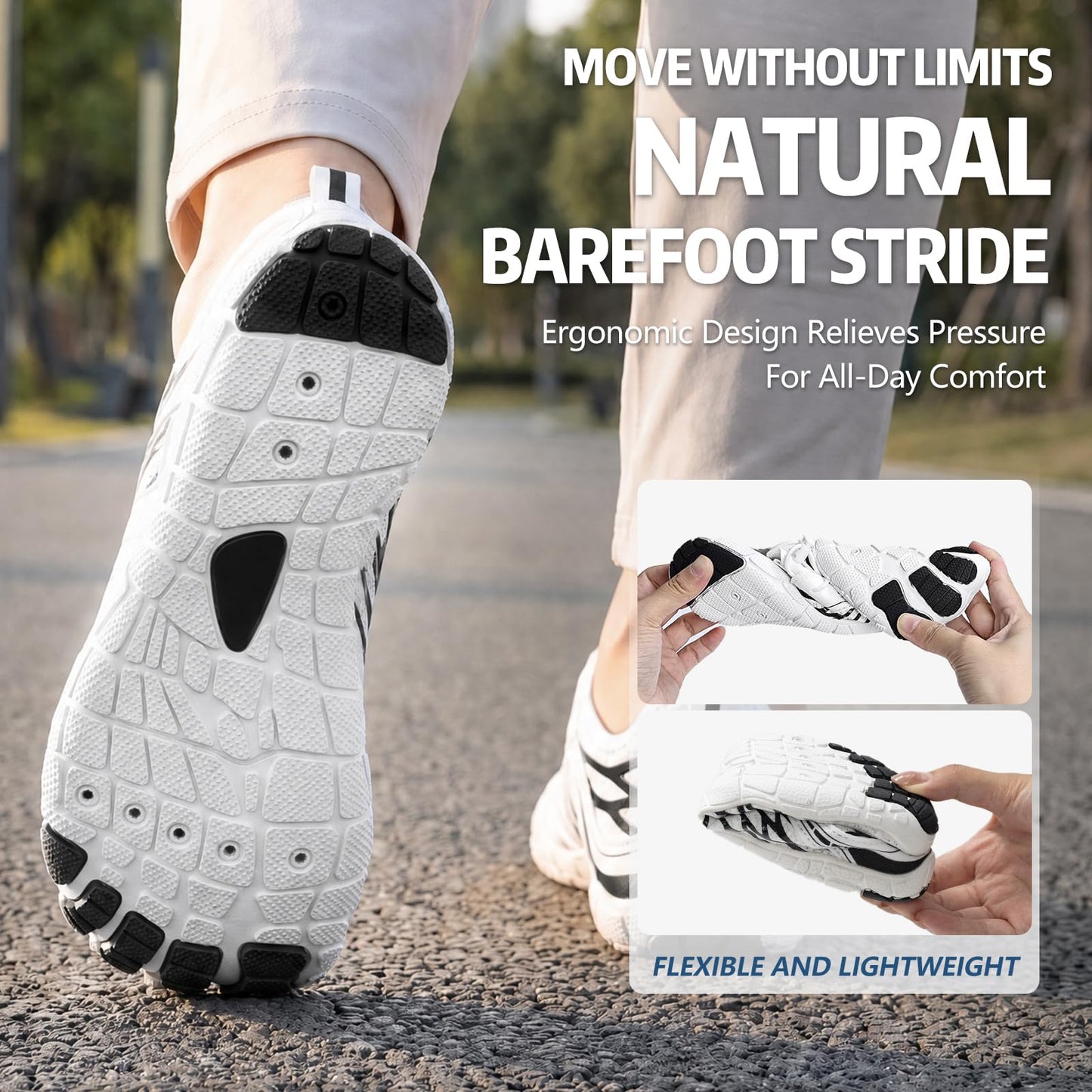 ELETON Barefoot Shoes Women Men Hiking Water Shoes Wide Toe Box Zero Drop