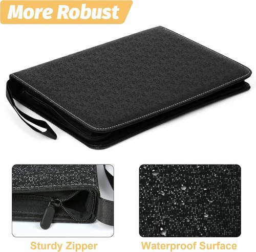 GERMUN 9 Pocket Card Binder - Premium Zip Trading Card Album for MTG, TCG & Sports Cards | 720 Double-Sided Pockets (Black)