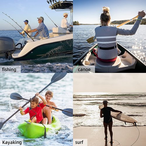 Kayaking Paddle Leash Tether by [Brand Name] - Stretchable Coiled Lanyard Extends to 59 Inches (Black)