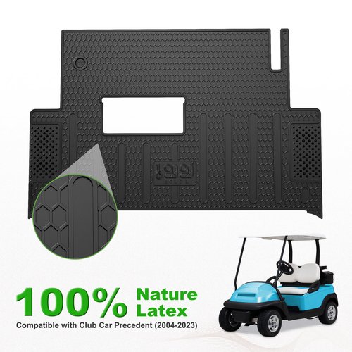 10L0L Golf-Cart-Full-Coverage-Floor-Mat for Club Car Precedent (2004-2023), Onward & Tempo (2017-2023), Villager & V4L (2019-2023), Durable Waterproof Rubber Liner, OEM Fit Club Car Accessories