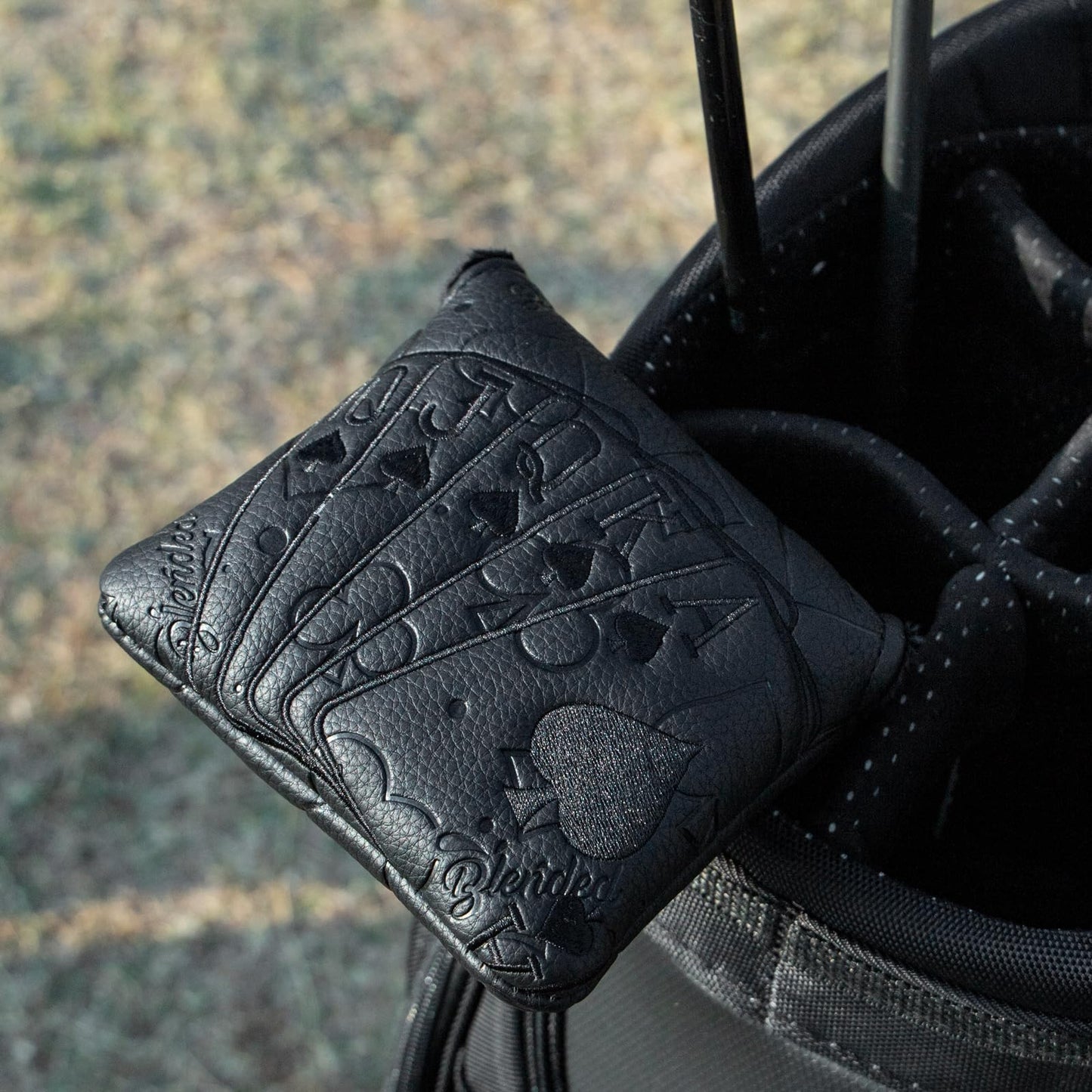 Golf Putter Covers Black Poker Mallet Putter Headcovers Blade Putter Cover Golf Headcover Leather Golf Club Covers with Magnetic Closure for Most Brand (for Mallet Putter 1)
