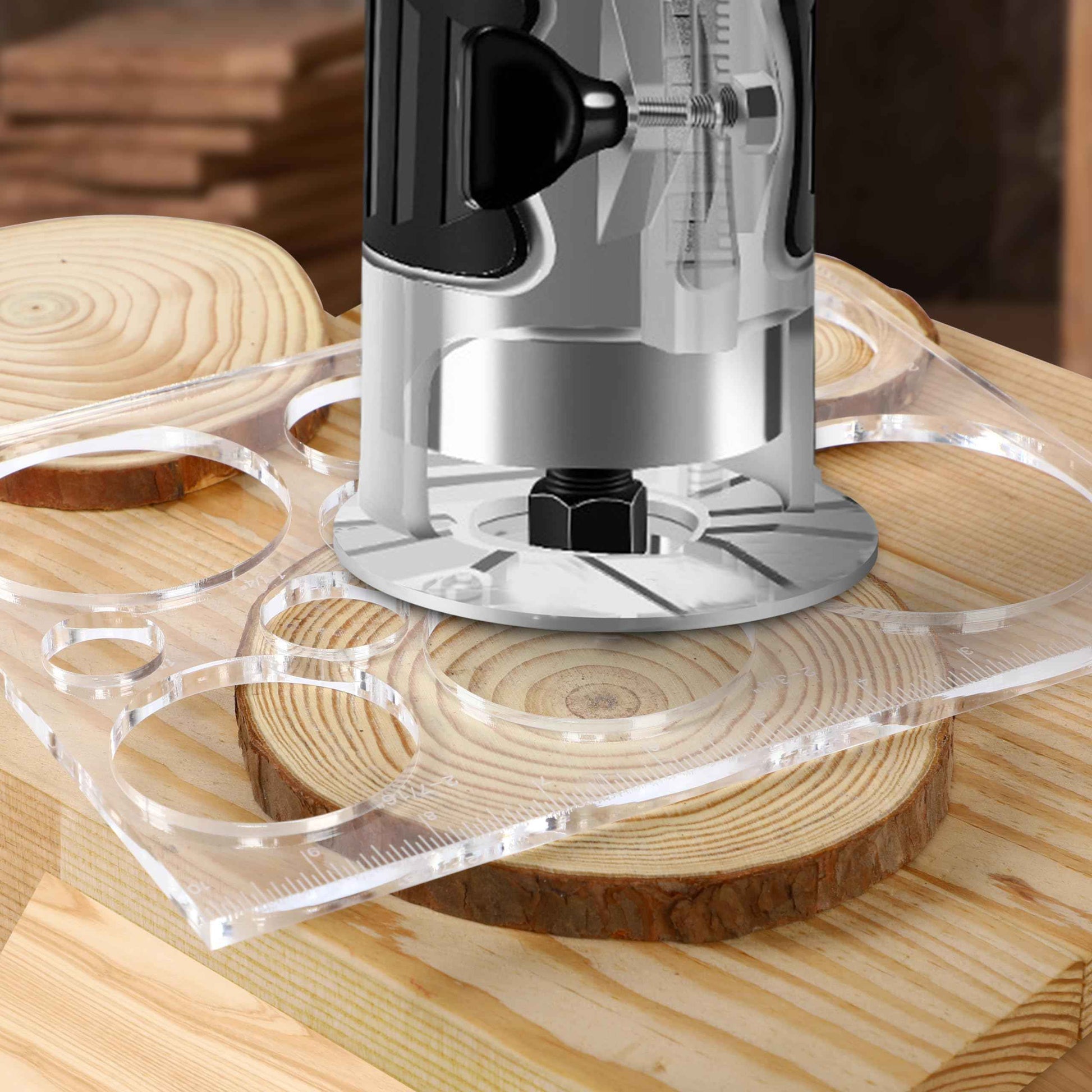 Soimuk Router Templates for Woodworking,Router Jig Circle Inlay Templates Decorative,13-in-1 Router Templates(10 * 7.8 inches)