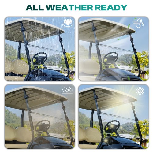 DRIVE UP Club Car Windshield, Golf Cart Windshield Compatible with Club Car 2004-Up Precedent, Onward, Tempo Gas and Electric Golf Carts, Clear Foldable Windshield Impact Resistant and UV Protection