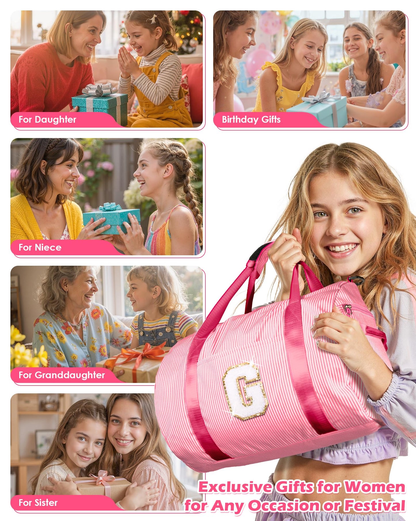 Vogewood Gift for 5 6 7 8 9 Year Old Girl, Girls Travel Duffle Bag Kids