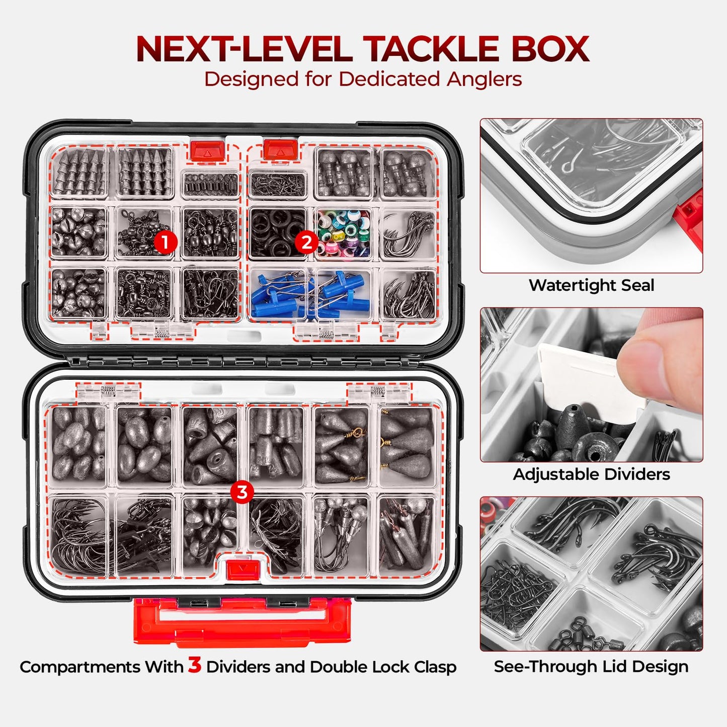 MadBite by KastKing Fishing Tackle Kit, 400pcs Terminal Tackle Kit
