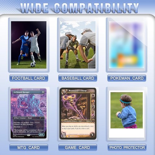 K KNODEL Card Sleeves - 3" x 4" Hard Plastic Protectors for Baseball & Trading Cards (100 Pack)