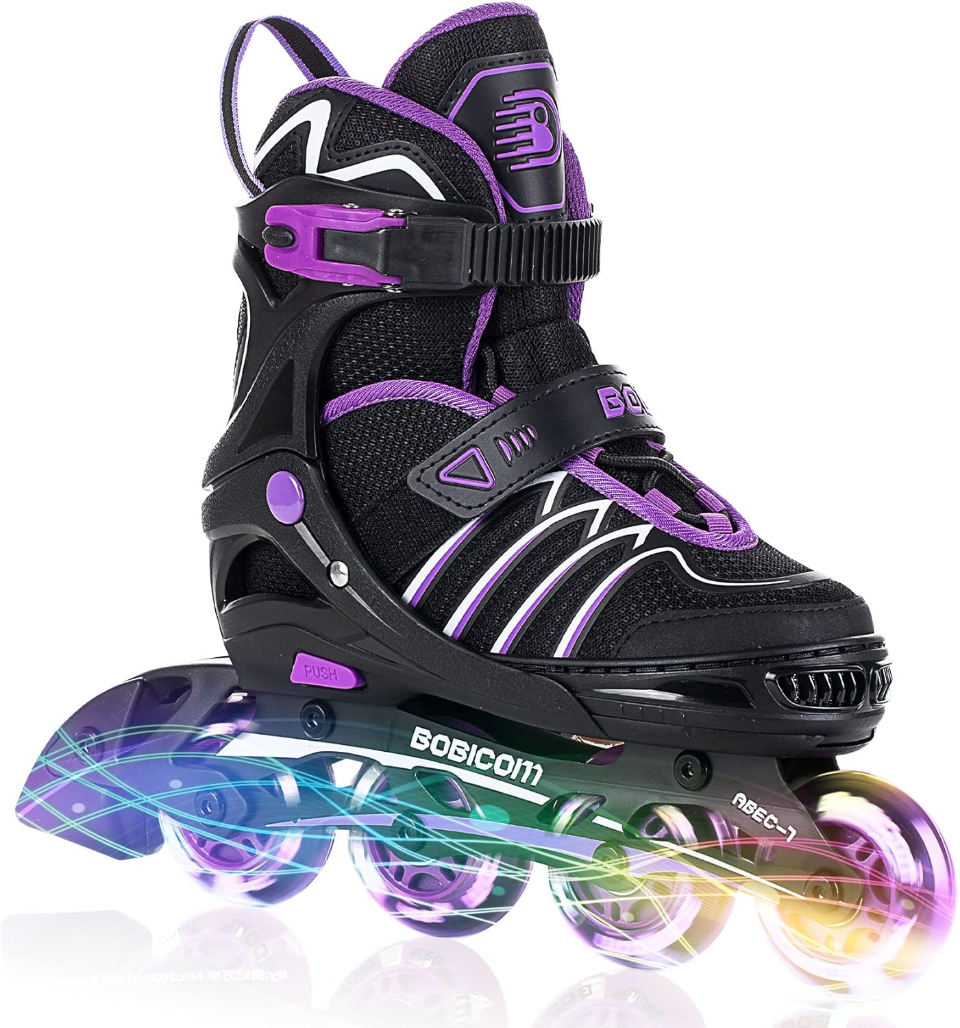 Skiennix Adjustable Inline Skates - Full Light Up Wheels for Kids & Adults | Illuminating Roller Skates