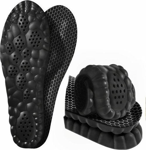 Cloud Soles | 4D Insoles for Men & Women - Anti-Fatigue, Shock Absorption, Foot Pain Relief | Black, XL