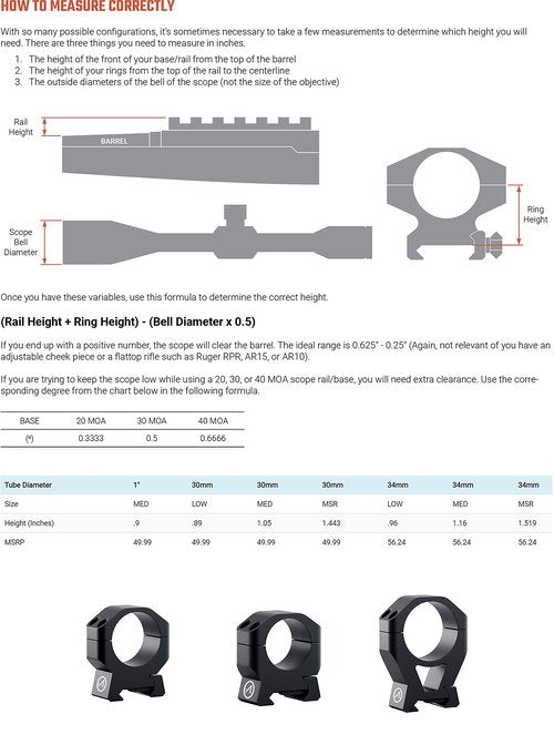 Athlon Armor 34 mm Low Height (0.96") Scope Ring