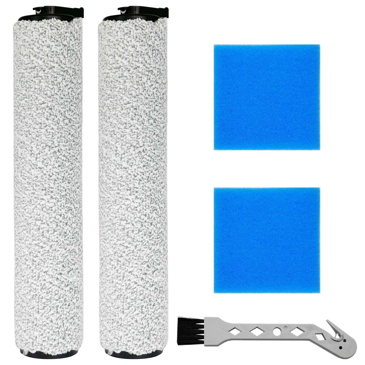 NEW400 Replacement Brush Roller & Foam Filters Kit for Eureka NEW400 Vacuum Cleaner - 2 Brush Rollers, 2 Foams, 1 Cleaning Tool Brush