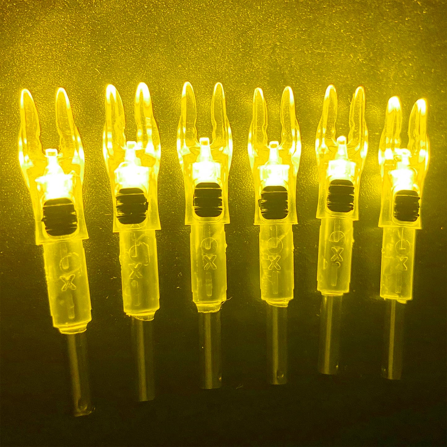 KEAUP 6PCS X Lighted Nocks for Arrows with .204 .233 .244 .246 Inside Diameter with H, S, GT Bushings High-Visibility LED Arrow Nocks, ON/Off Switch Included