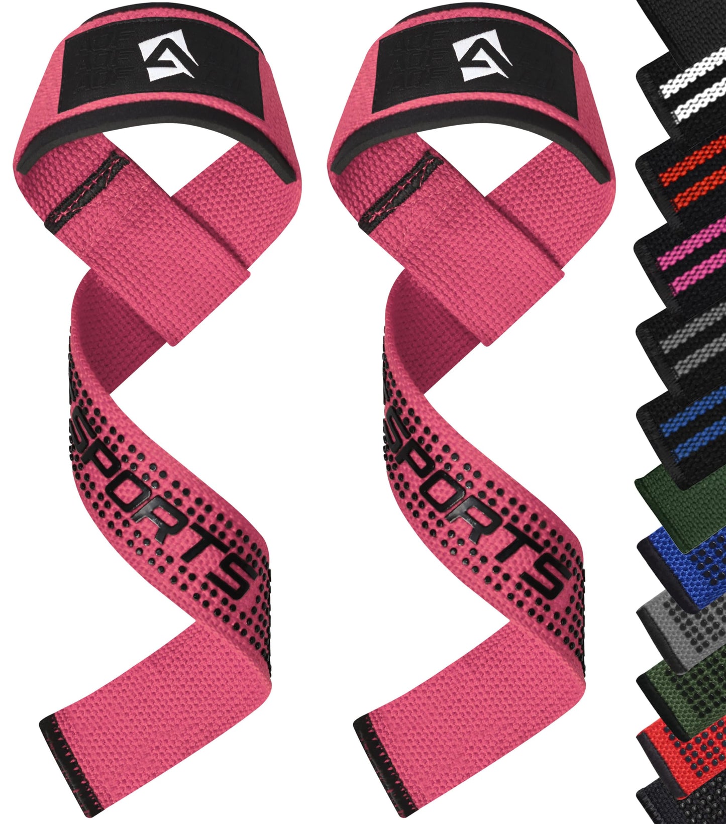 AQF Weight Lifting Straps, Padded Cotton Gym Wrist Straps for Deadlifts