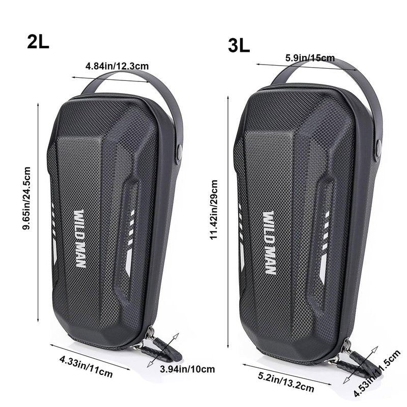 SplendoRoute Scooter Storage Bag, Waterproof Scooters Handlebar EVA Hard Shell Bike Front Bag for Carrying Charger Tools Repair Tools 3L