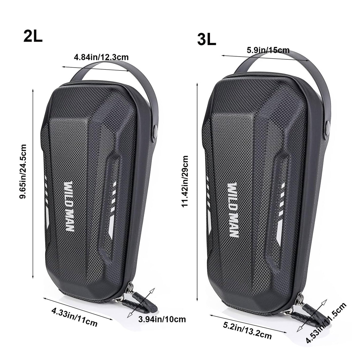 SplendoRoute Scooter Storage Bag, Waterproof Scooters Handlebar EVA Hard Shell Bike Front Bag for Carrying Charger Tools Repair Tools 3L