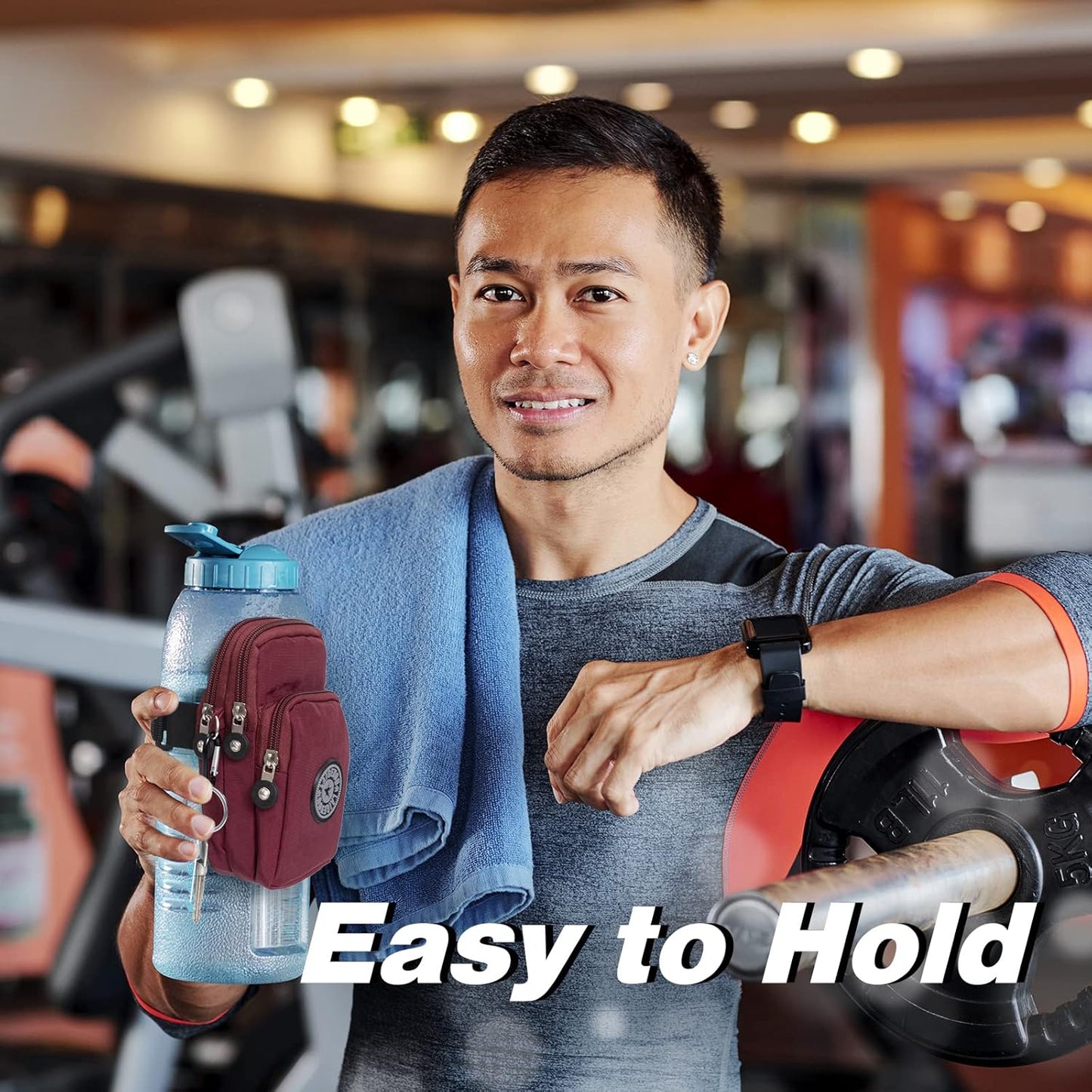 Skiennix Gym Water Caddy - Water Bottle Sleeve with Phone Holder & Pocket for Cards | Ideal for Men & Women
