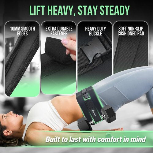 FitnessX Premium Hip Thrust Belt for Dumbbells Heavy, Hip Thrust Band for Weights, Glutes, Booty Belt Ideal for Workout, Weighted Belt for Women, Dumbbell Strap for Hip Thruster, Waist Weight Belt