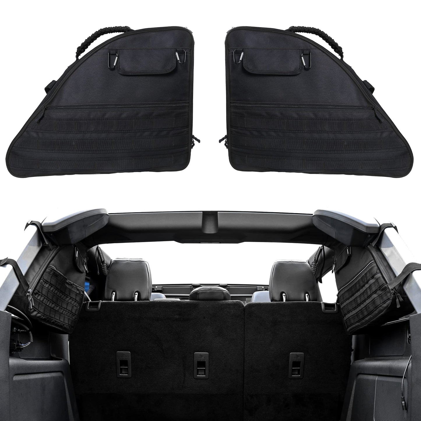 BESTAOO Roll Bar Storage Bag Cargo Cage for Ford Bronco 2021 2022 2023 2024 2025 2026 4 Door Accessories with Multi-Pockets Organizers & Cargo Bag Saddlebag Tool Kit