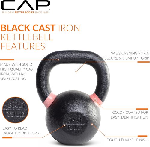 Cap Barbell Cast Iron Kettlebell - Durable Competition Weight for Strength Training | 35 lbs