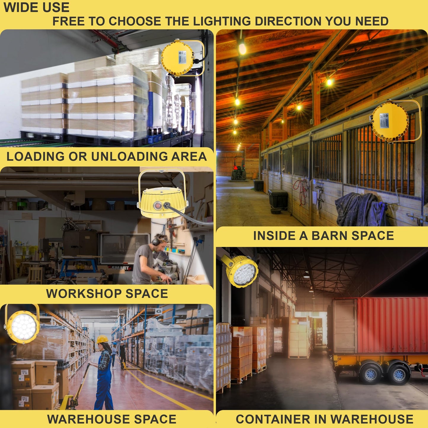 Vergo Industrial 30 Watt Loading Dock Light - IP65 Waterproof 3500 Lumens LED Dock Light with 180 Degree Rotatable Lamp Head, Ideal for Indoor & Outdoor Security, Containers, Warehouses (1 Pack)