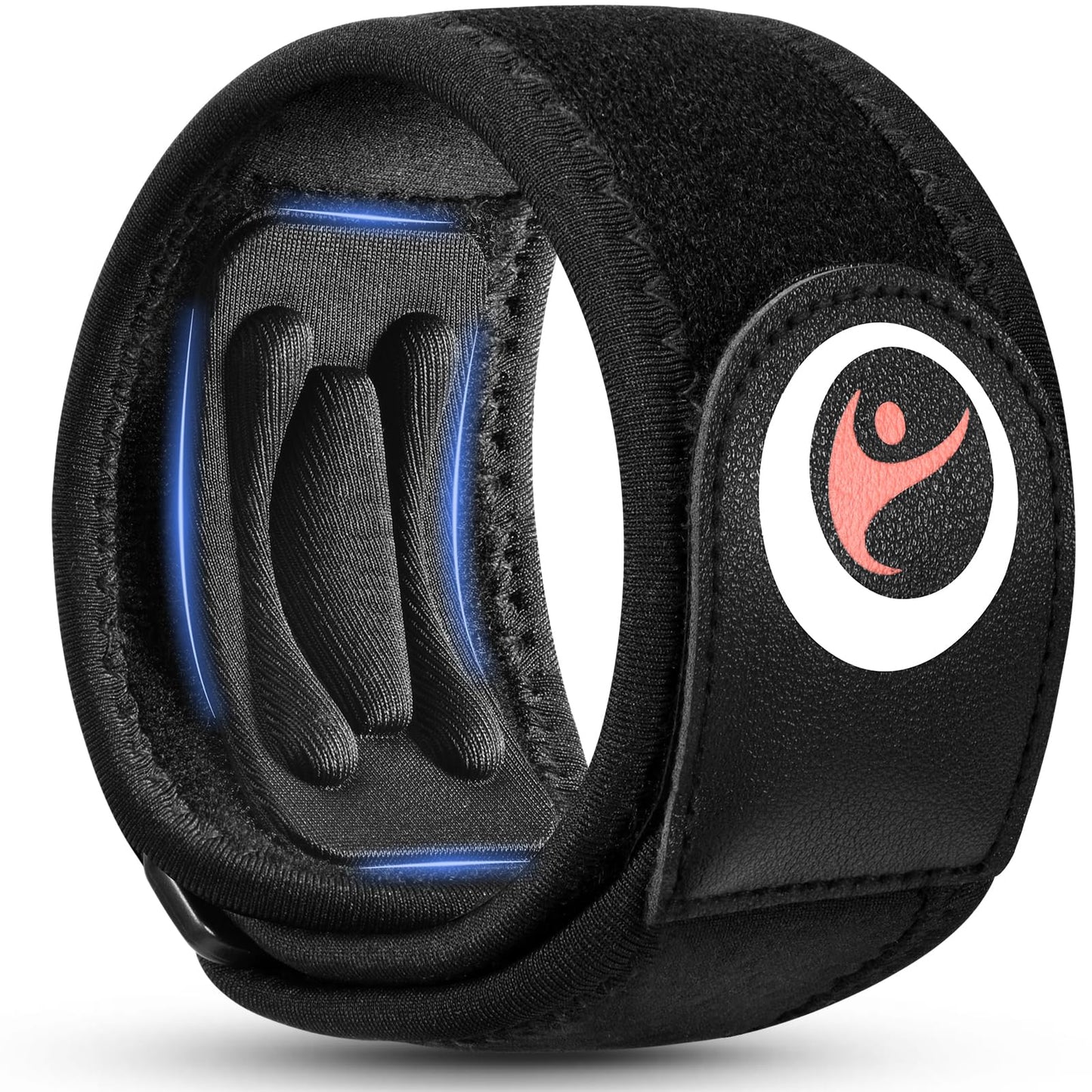 Oberlet Tennis & Golfer's Elbow Brace Strap for Men Women, Black 1 Pack