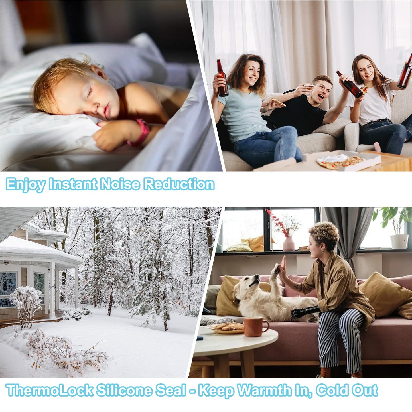 Elvone Heavy-Duty 20 ft x 1 in Weather Stripping, Door Draft Stopper Silicone Seal Strip for House and Glass Shower Doors for Collision and Side Gaps of Door and Windows, Clear