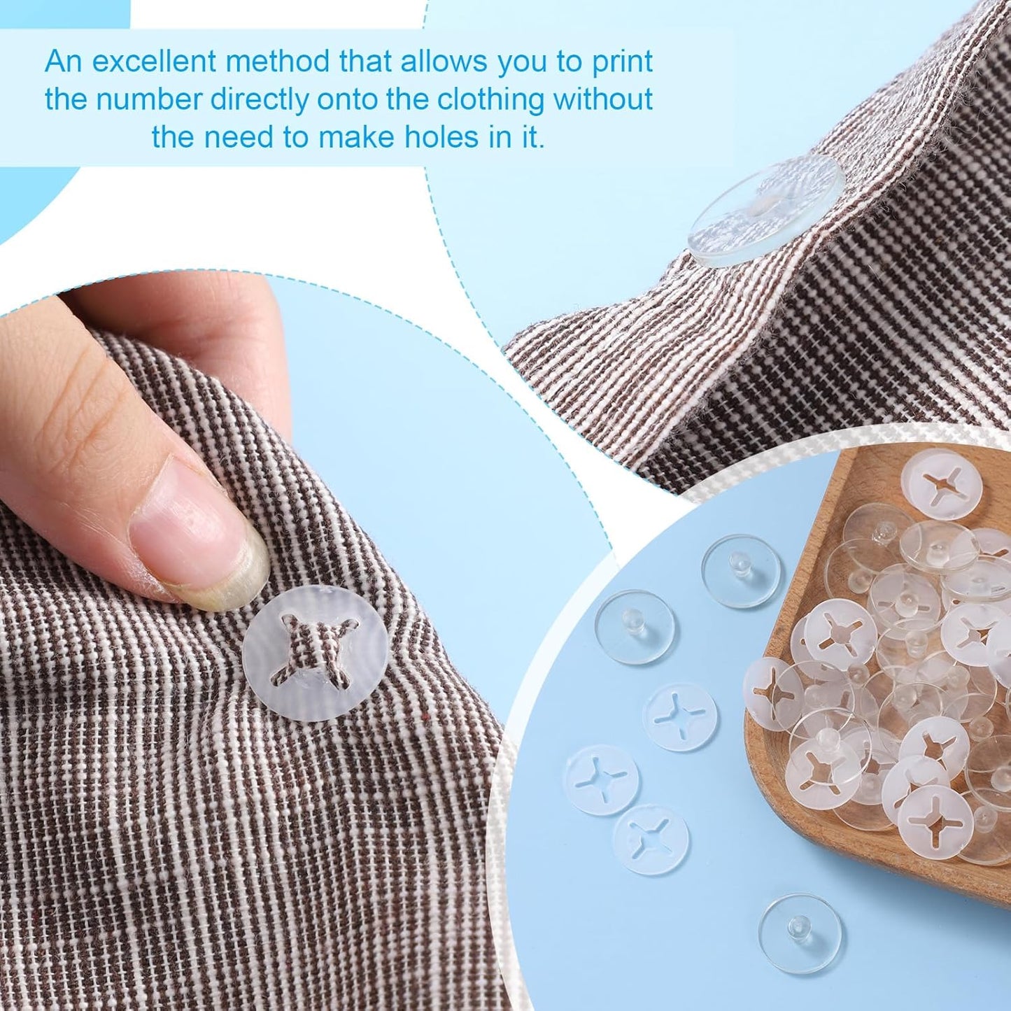 Skiennix 24 PCS Clear Bib Snaps - Reusable Race Number Buckle Fixing System for Runners & Triathlons