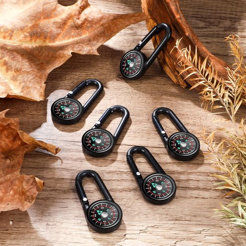 Kanayu Magnetic Compass Keychain Small Pocket Mini Compass Survival Hiking for Adults Camping Backpacking Accessory(24 Pcs)