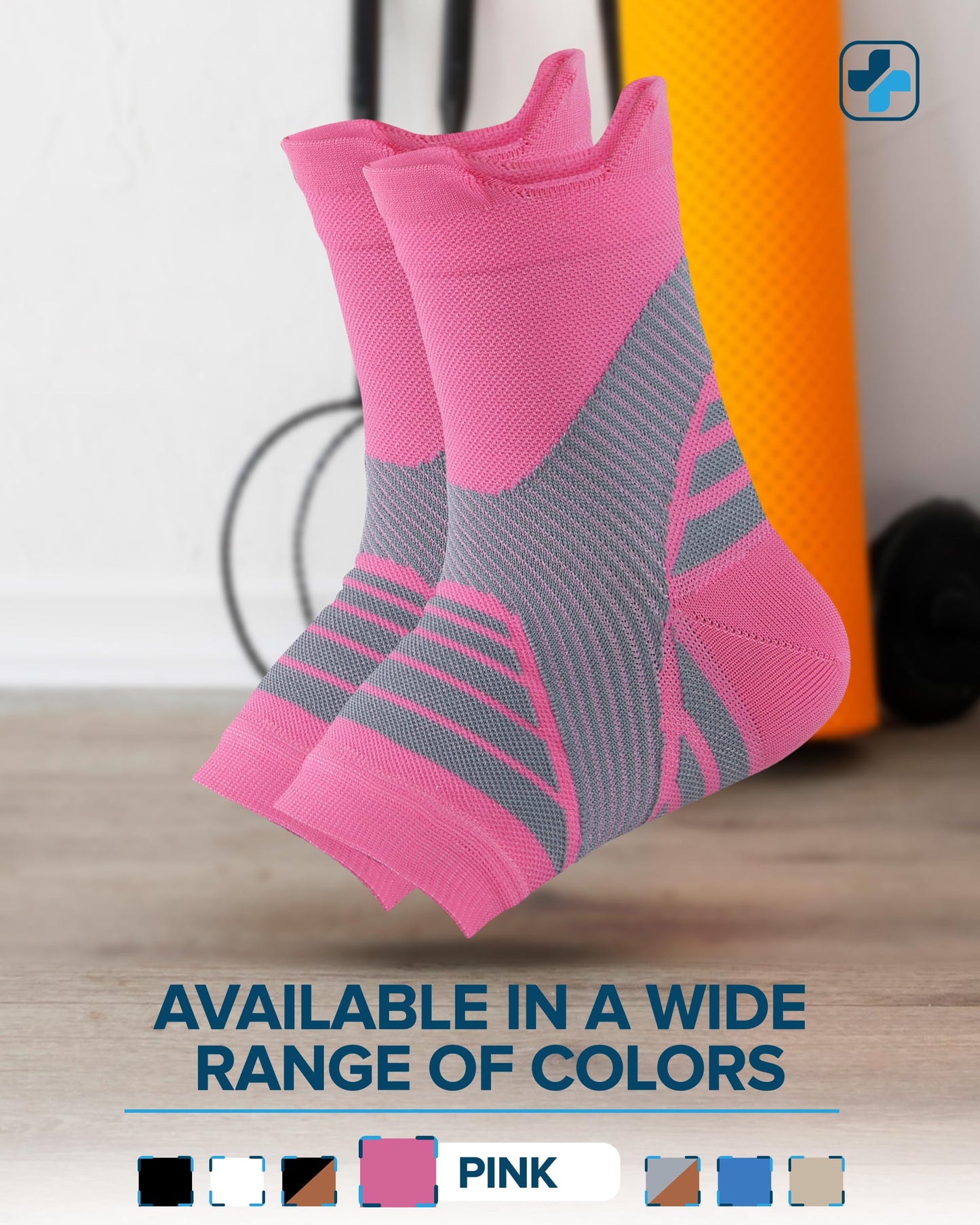 Doctor's Select Copper Ankle Sleeve - Copper Foot Compression Sleeve, Ankle Brace for Women, Compression Socks for Plantar Fasciitis Women, Sleeve for Sprained Ankle, Pink