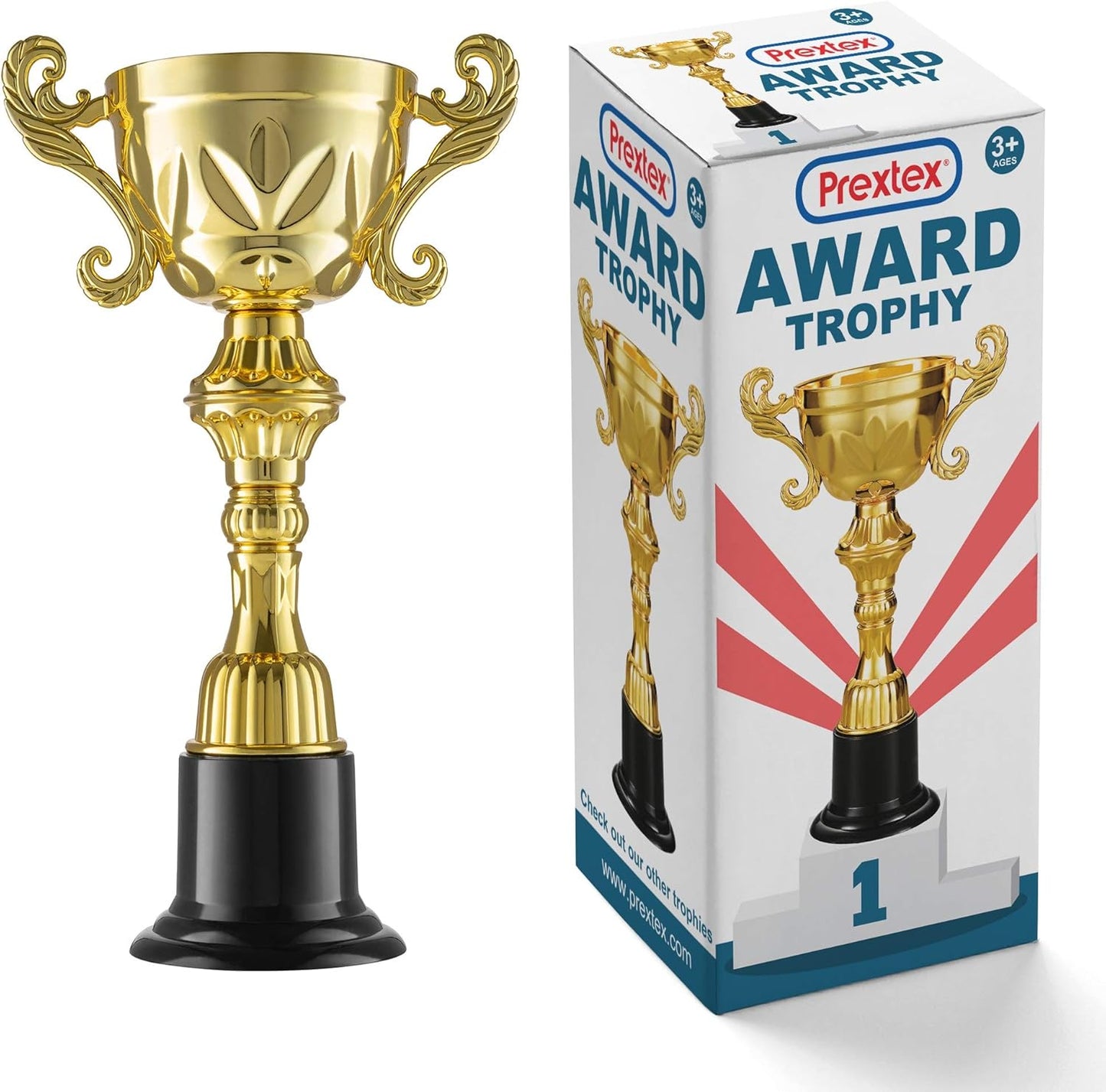PREXTEX Golden Trophy Award - Perfect for Celebrations, Ceremonies & Appreciation Gifts | Ideal for Kids & Adults