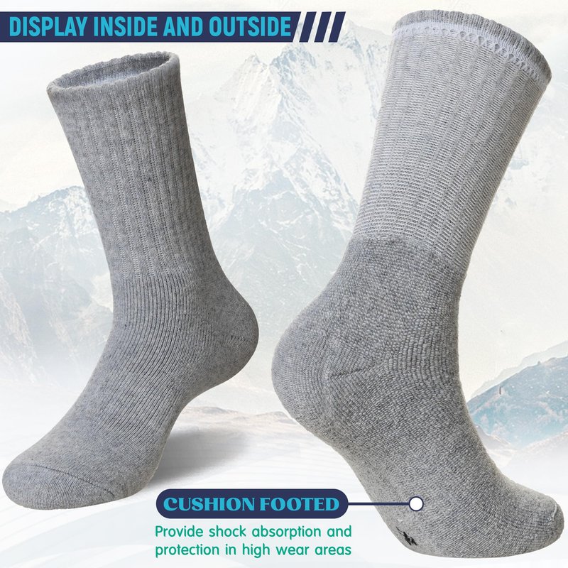DoSmart Womens Merino Wool Hiking Socks Thermal Warm Walking Boot Winter Crew Cushion Work Socks 5 Pairs(Black/Light Grey/Beige/Khaki/Grey)