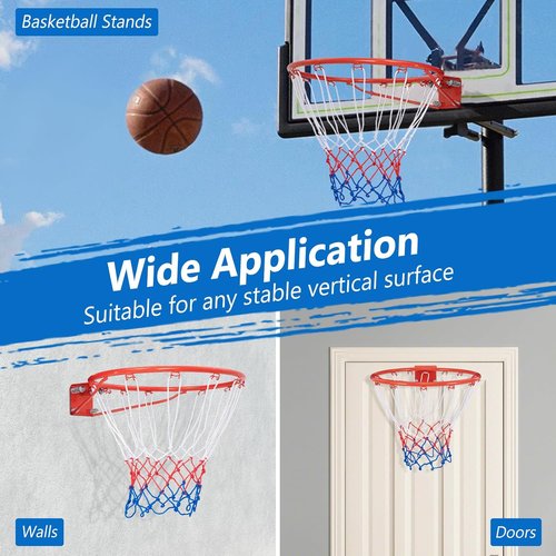 Goplus Basketball Rim - 18”/15” Replacement Hoop with All-Weather Net for Indoor/Outdoor Use