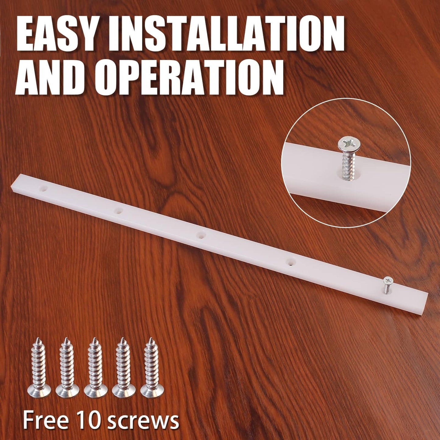 KETIPED 2 Pack Crosscut Sled for Table Saw, Miter Slot Runners, 3/4" x 3/8" x 17" Premium UHMW Miter Bar with Predrilled Holes & Screws Ideal for U Tracks, Router Table, Bandsaw, Coping Sled,MGJ-105W