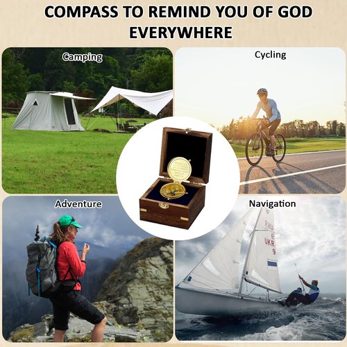 Easter Inspirational Compass Gift for Teenage Boy, Birthday Gift for Teen Boy Ages 10 11 12 13 14 15 16 17 18, Confirmation Christian Religious Graduation Engraved Gift for Son, Boyfriend, Men