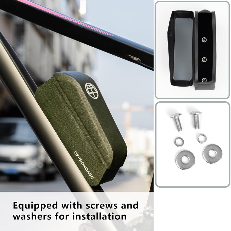 OFFBONDAGE Top Tube Bike Bag Magnetic Switch Waterproof Bike Frame Bag Bikepacking Bicycle Storage Bag for Gravel Road Bike (Green)