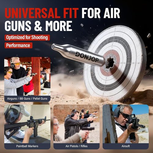 12G CO2 Cartridges - Non-Threaded CO2 for BB Guns, Airsoft Pistols & Paintball Markers | Snug Fit & Solid Seal