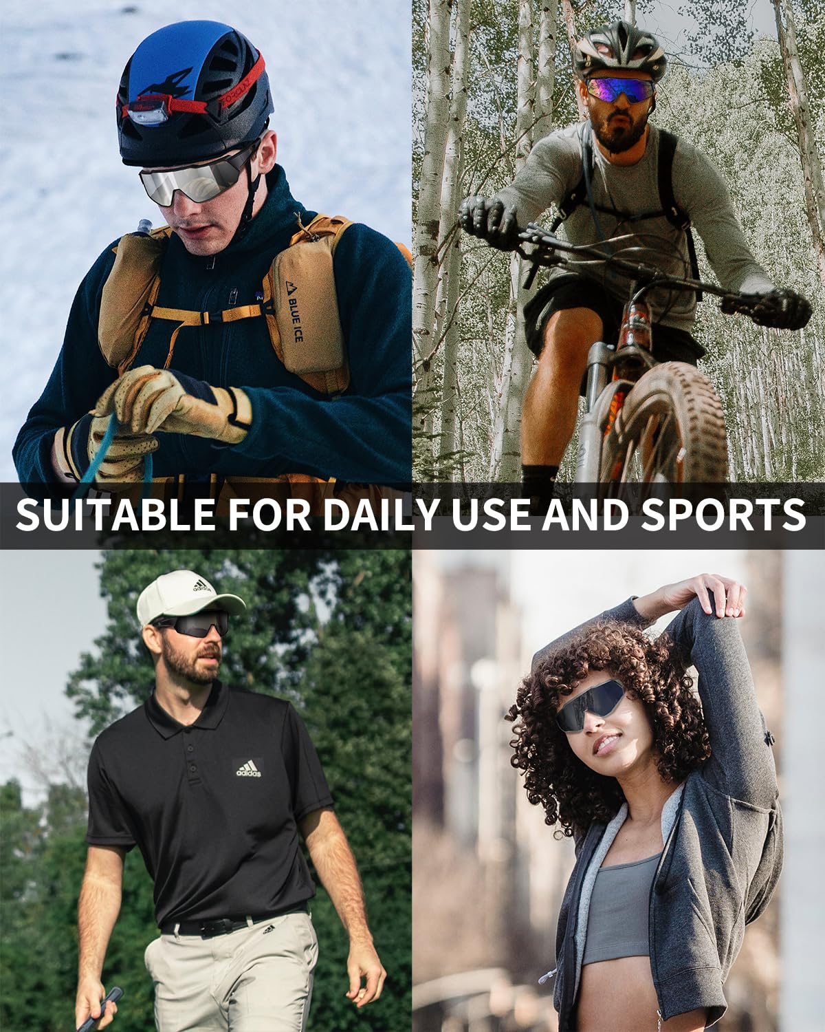 Polarized Sports Sunglasses for Men Women Youth Baseball Cycling Running Driving Fishing Tennis Golf Motor TAC UV400 TR90