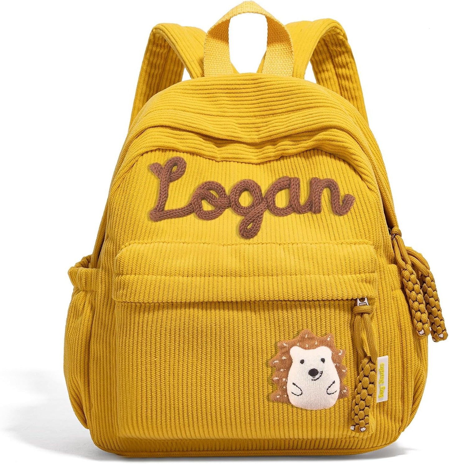 WANSHUNLMI Personalized Corduroy Kids Backpack - Custom Name School Bag for Toddlers | Available in Pink, Sizes M & S