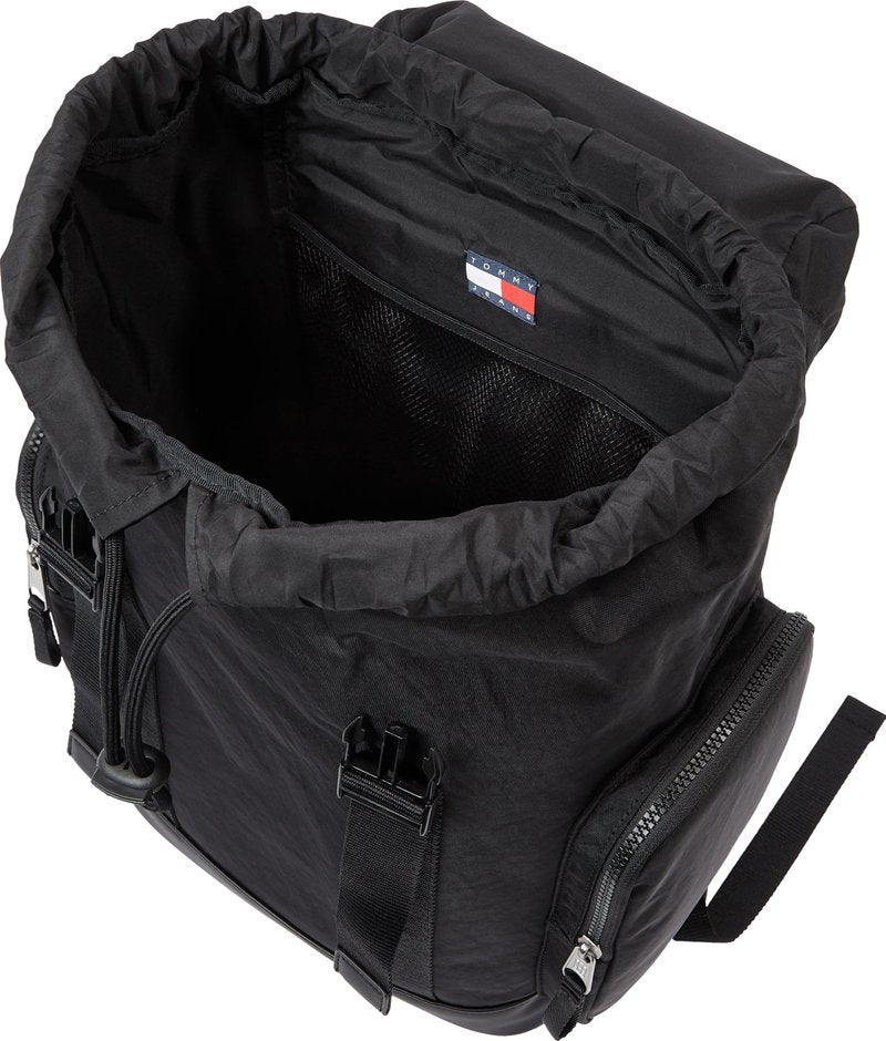 Tommy Jeans Mens Daily Elevated Flap Backpack, Black
