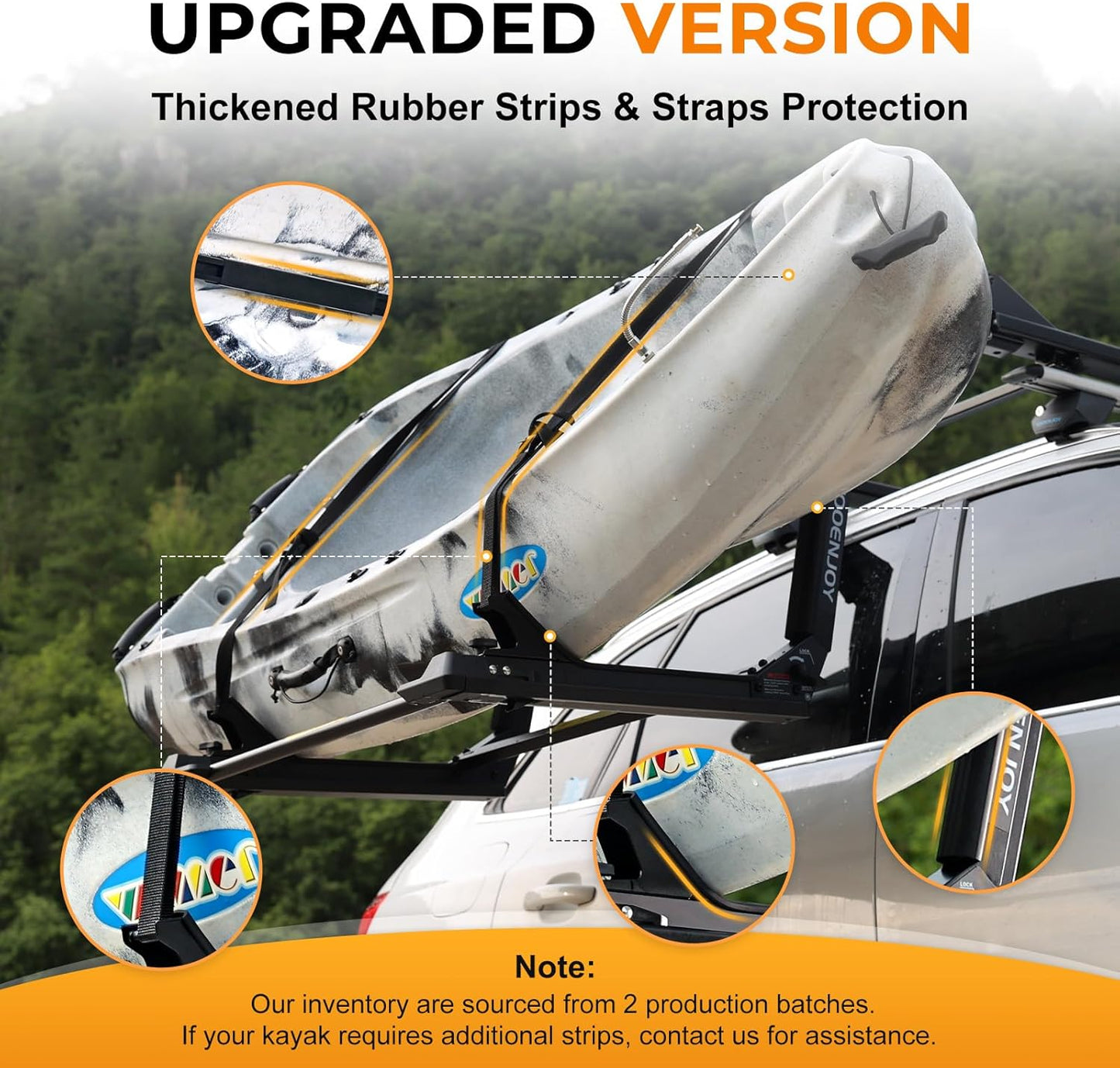 TOOENJOY Kayak Lift Assist Roof Rack - Heavy-Duty 100 LBS Capacity Canoe Loader for Easy Rooftop Loading