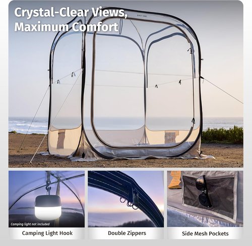 East Oak Weather Sports Tent - Pop Up Bubble Tent for Fishing & Events | Instant Sun & Rain Shelter, Spacious Interior
