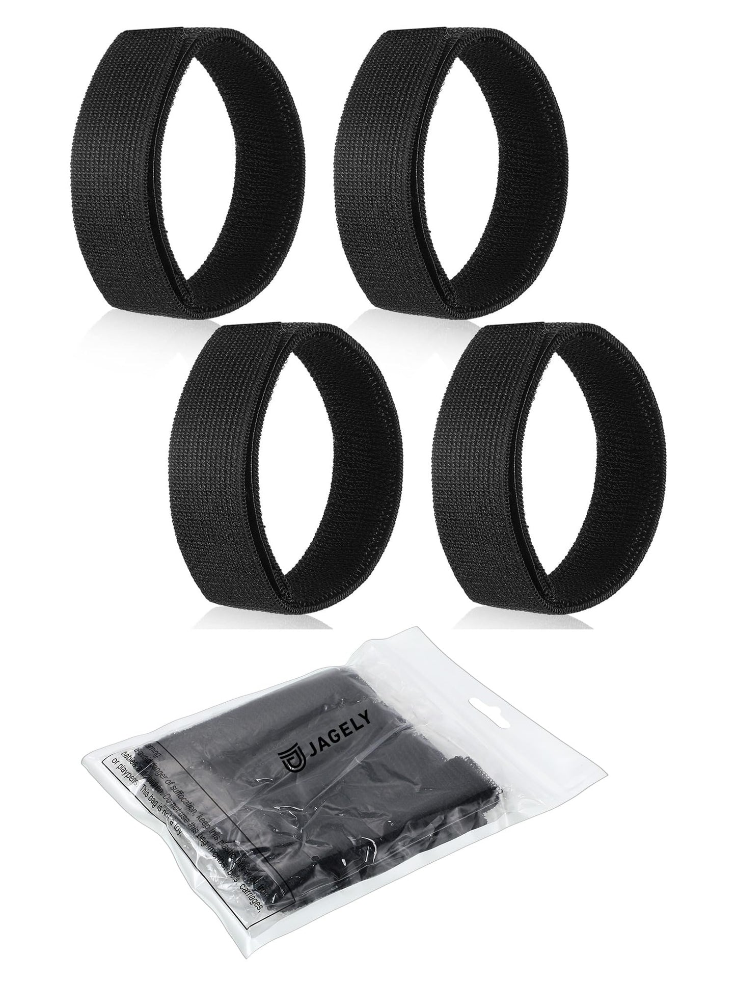 JaGely 2 Pairs Black Boot Blousers Elastic Boot Straps Bands Blousing Straps Ankle Hook and Loop for Hunting Hiking Cycling(2.5 cm *30 cm)