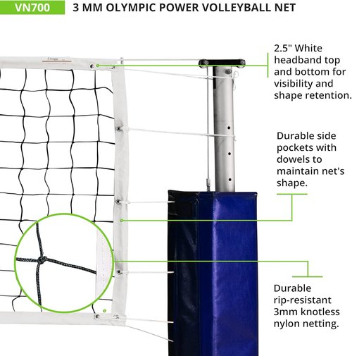 Champion Sports Official Volleyball Net Set - Durable Design | Multiple Styles Available